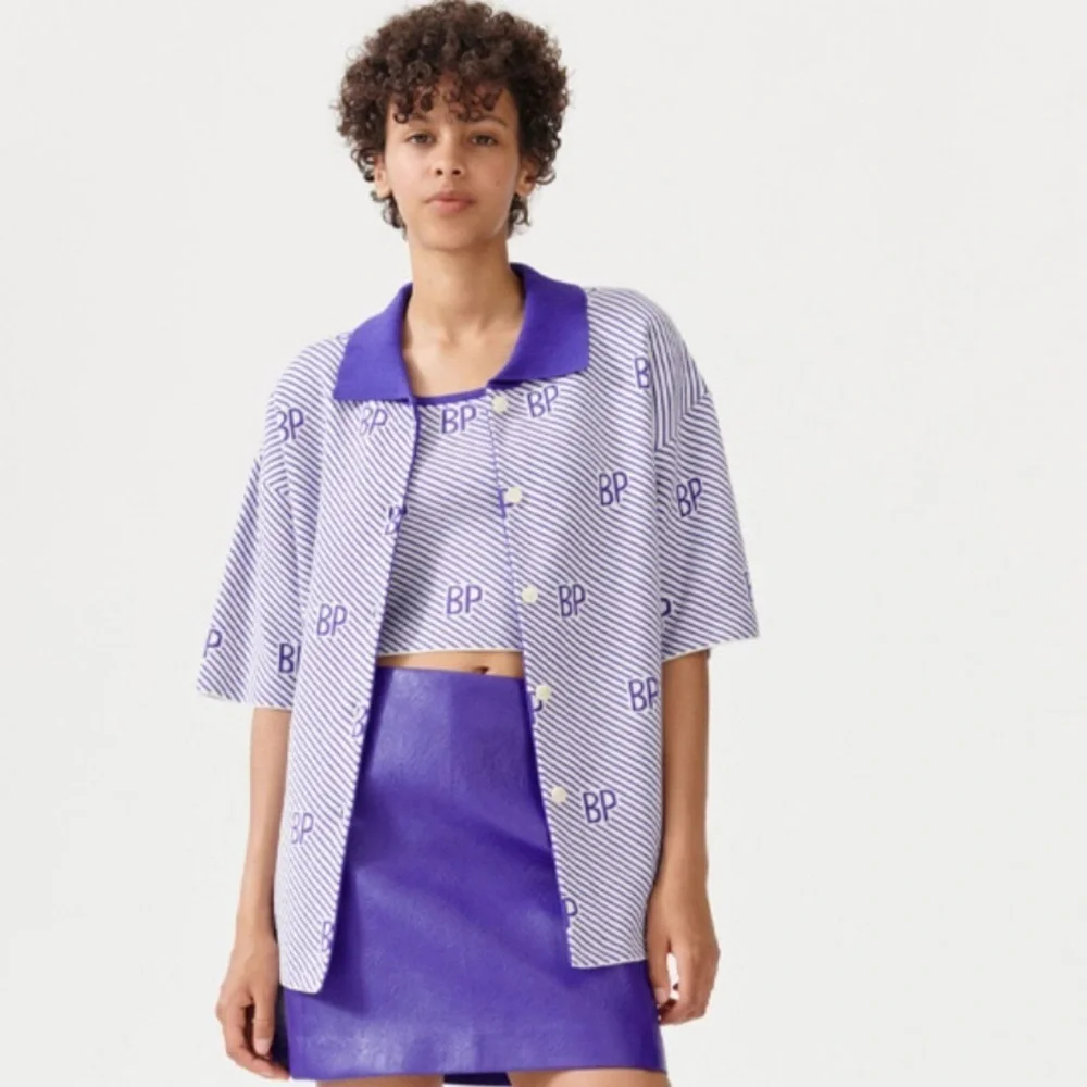 Baum und Pferdgarten CIPO Purple Striped Shirt women’s S - Picture 2 of 12